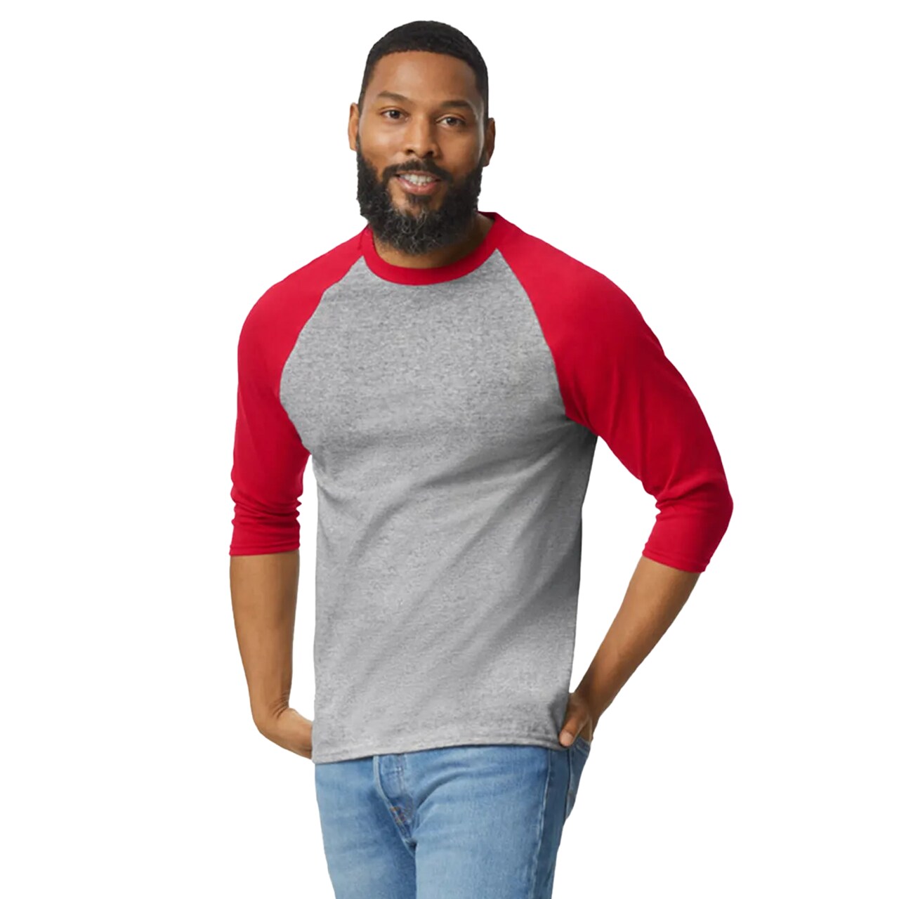 Gildan Heavy Cotton 3/4 Sleeve Raglan Tee – Soft, Durable Cotton for DIY Printing